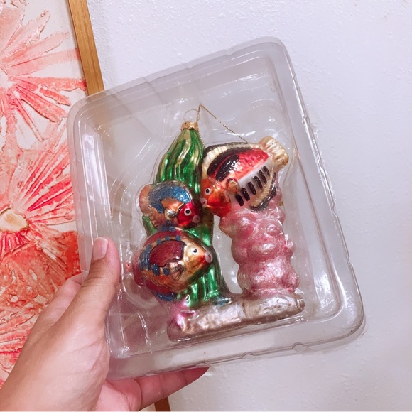 Coral Reef Tropical Fish Glass Christmas Ornament 5.5" - Picture 4 of 4